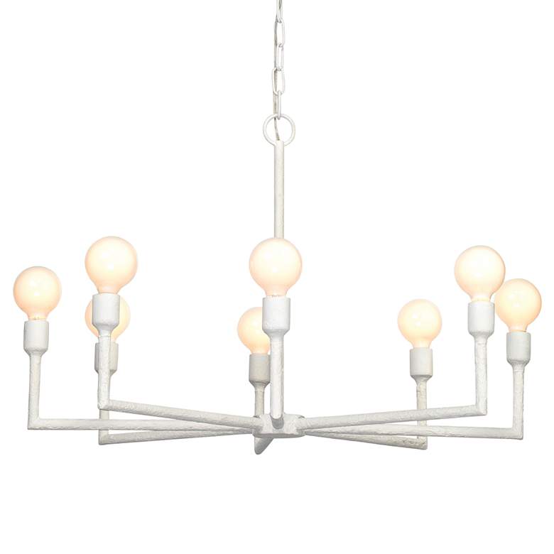 Image 1 Jamie Young Park 30"W White Gesso Metal 8-Light Chandelier