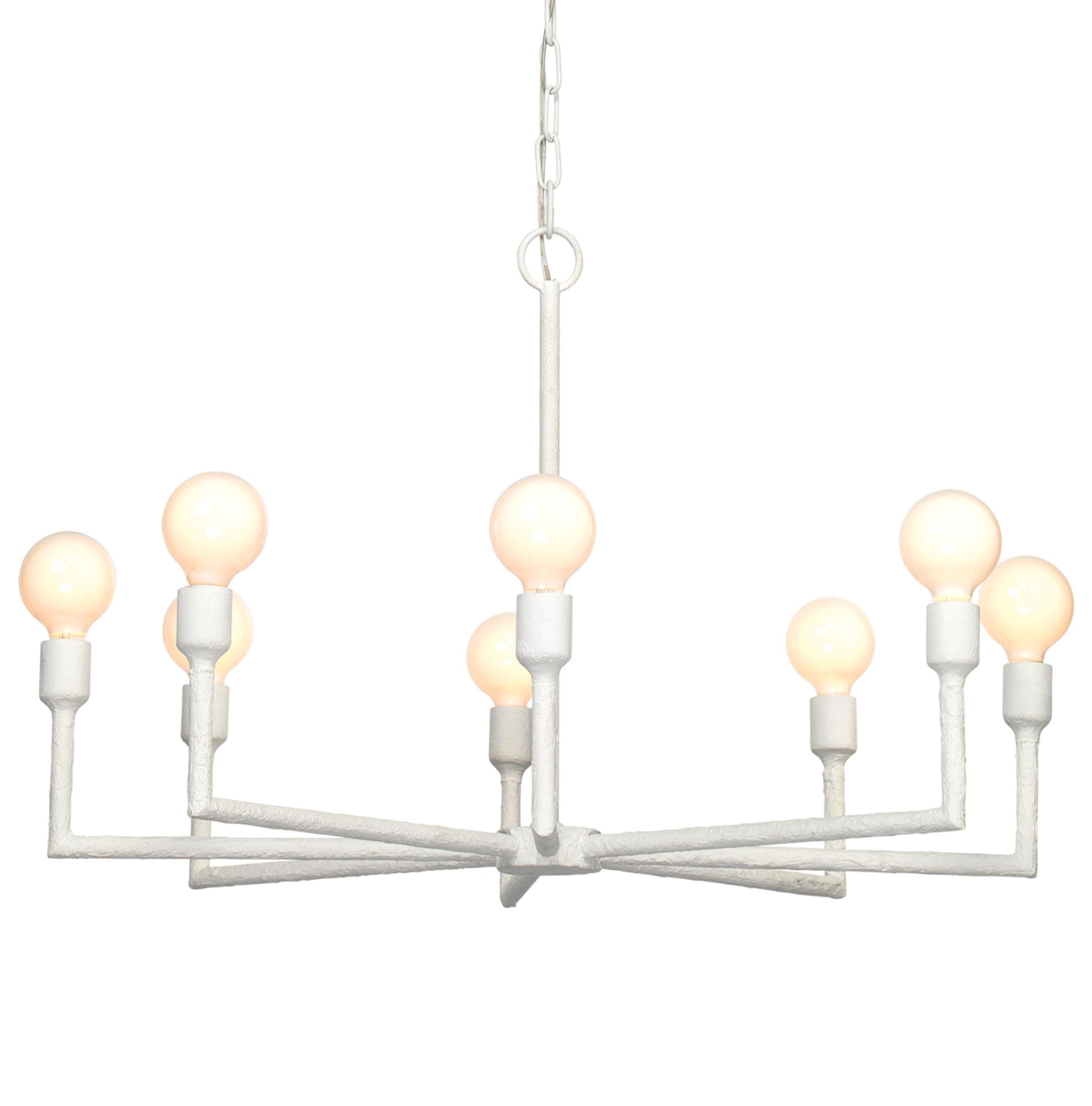 Image 6 Jamie Young Park 30"W White Gesso Metal 8-Light Chandelier more views