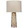 Jamie Young Pebble Taupe Etched Mouth-Blown Glass Table Lamp