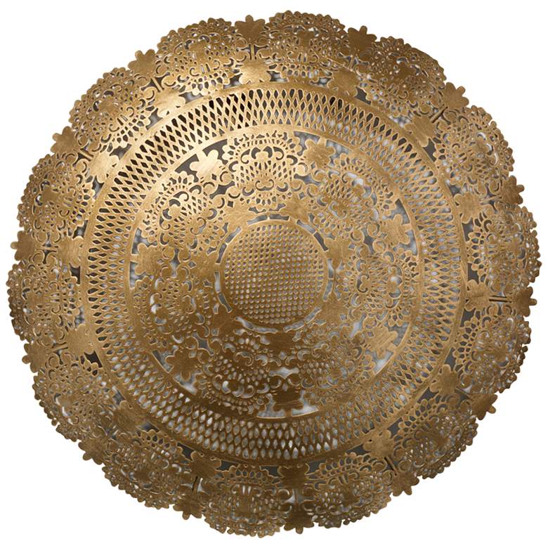 Image 1 Jamie Young Penelope 19 inch Round Antique Brass Iron Wall Art