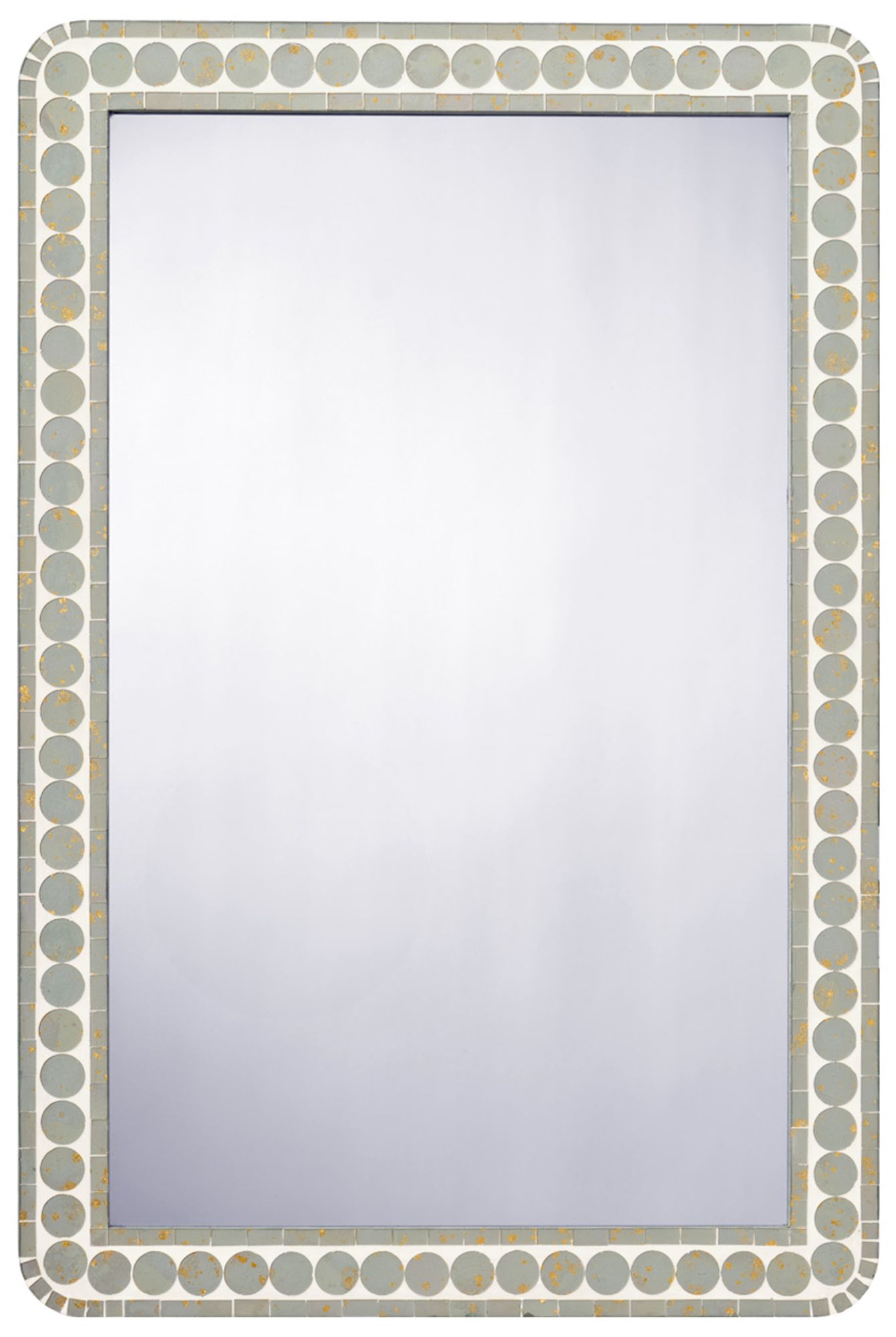 Image 2 Jamie Young Penny Wood Rectangle Wall Mirror 36" in Green