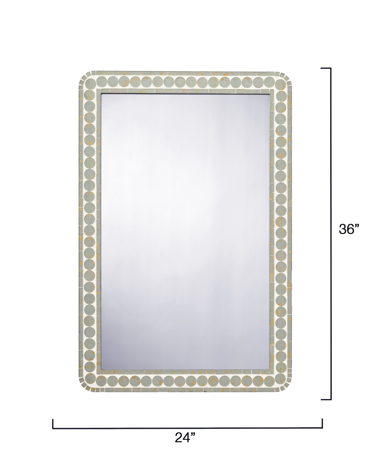 Image 5 Jamie Young Penny Wood Rectangle Wall Mirror 36" in Green more views