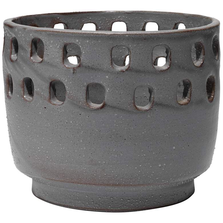 Image 1 Jamie Young Perforated Gray Ceramic Decorative Pot