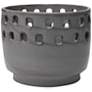 Jamie Young Perforated Gray Ceramic Decorative Pot