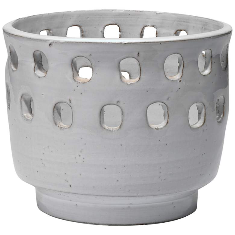 Image 1 Jamie Young Perforated White Ceramic Decorative Pot