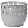 Jamie Young Perforated White Ceramic Decorative Pot