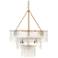 Jamie Young Perignon Three Tier Melted Glass and Iron Chandelier
