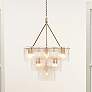 1_Jamie Young Perignon Three Tier Melted Glass and Iron Chandelier