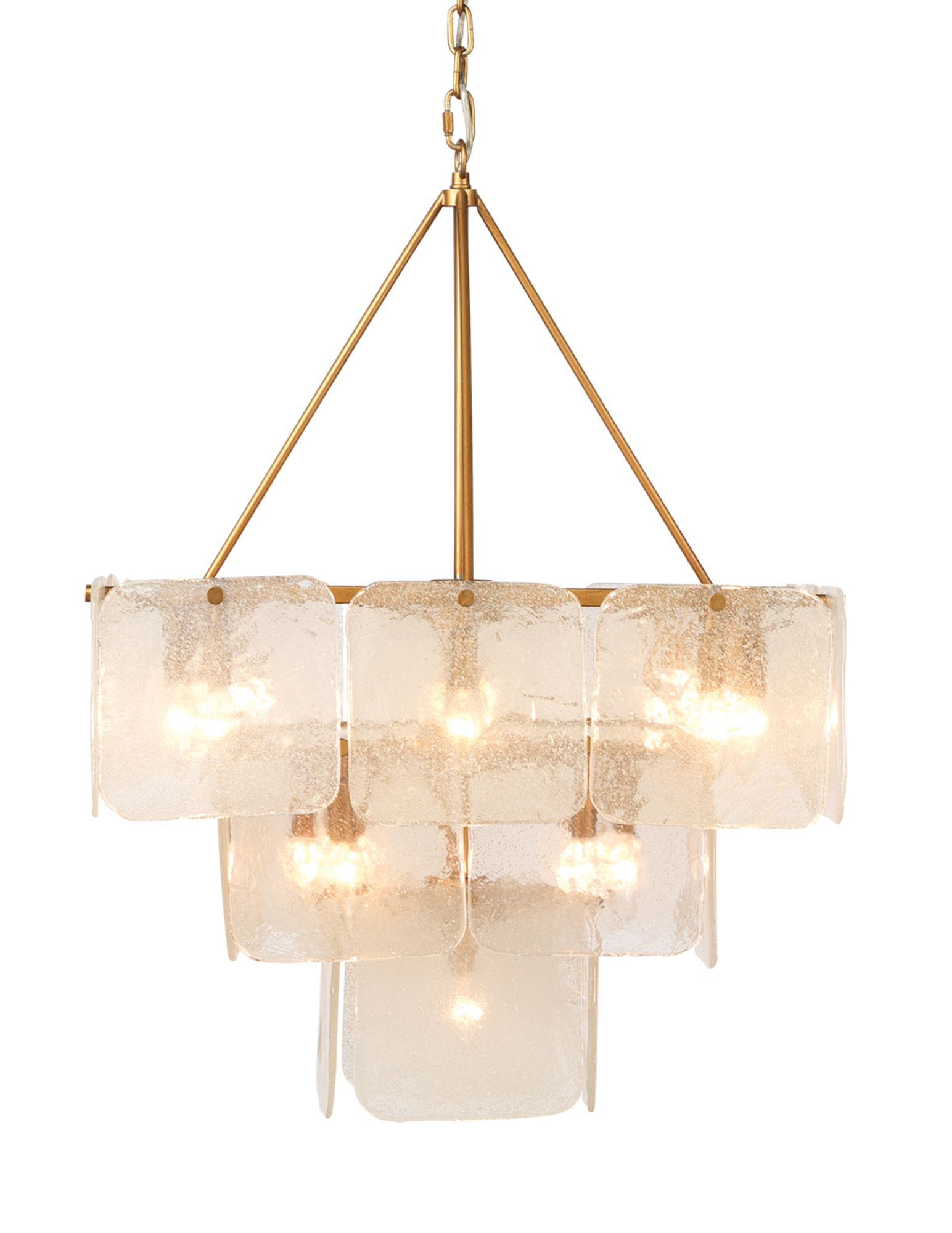 Image 4 Jamie Young Perignon Three Tier Melted Glass and Iron Chandelier more views