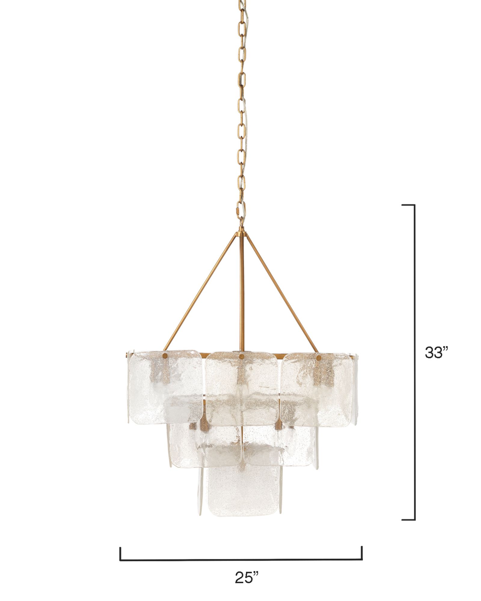 Image 6 Jamie Young Perignon Three Tier Melted Glass and Iron Chandelier more views