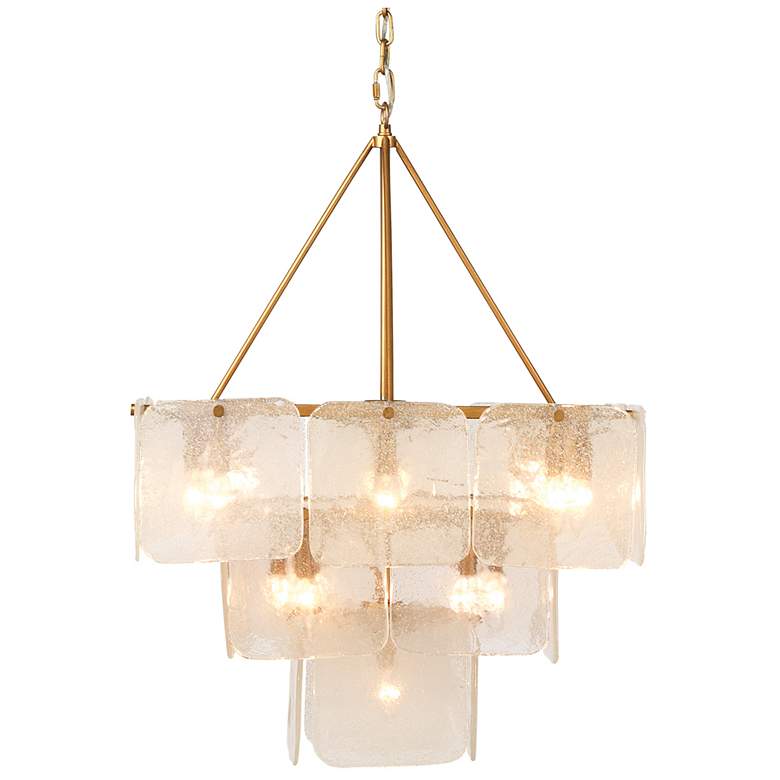 Image 7 Jamie Young Perignon Three Tier Melted Glass and Iron Chandelier more views
