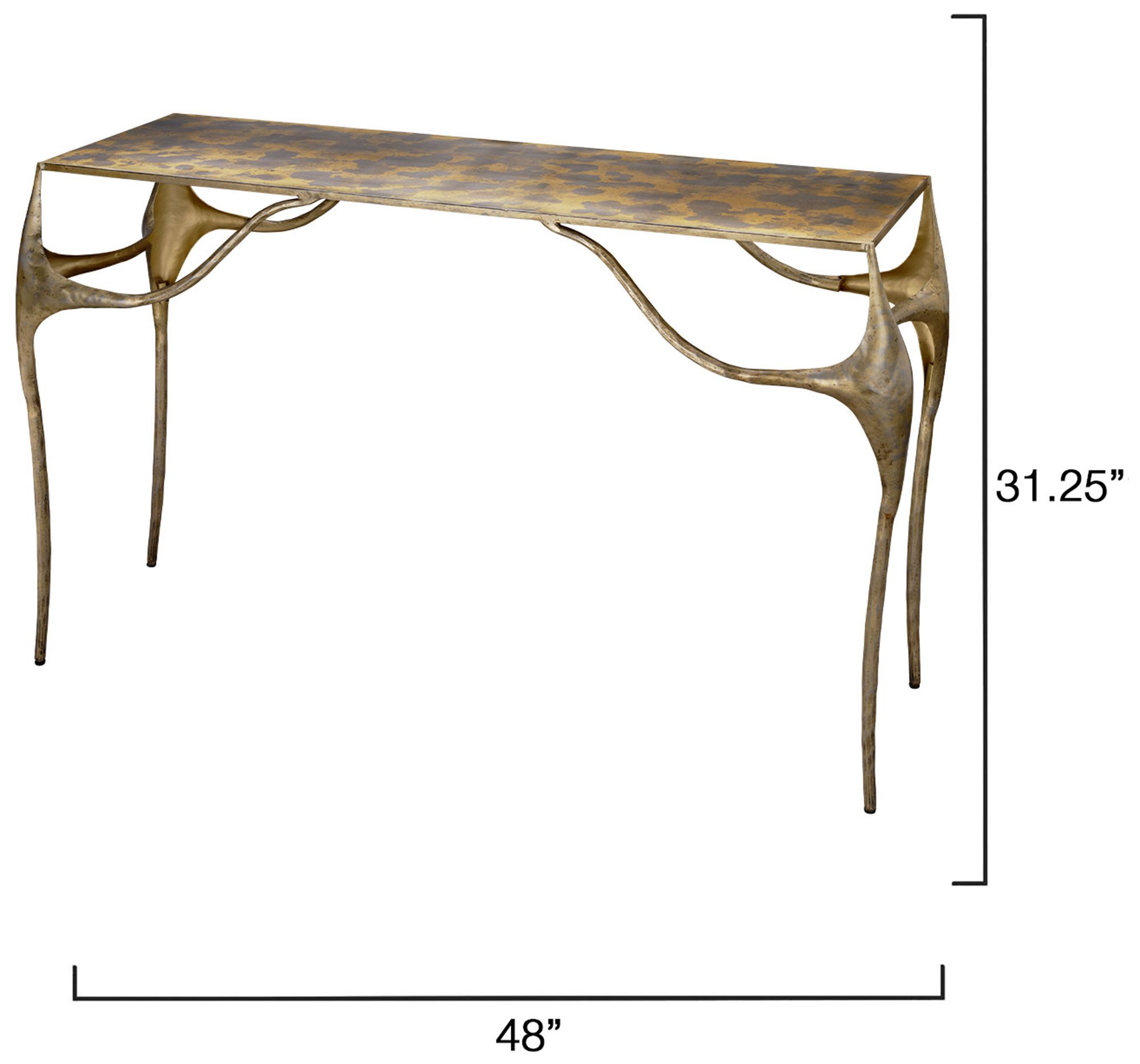 Image 3 Jamie Young Persephone Iron Console Table 31.5" in Gold more views