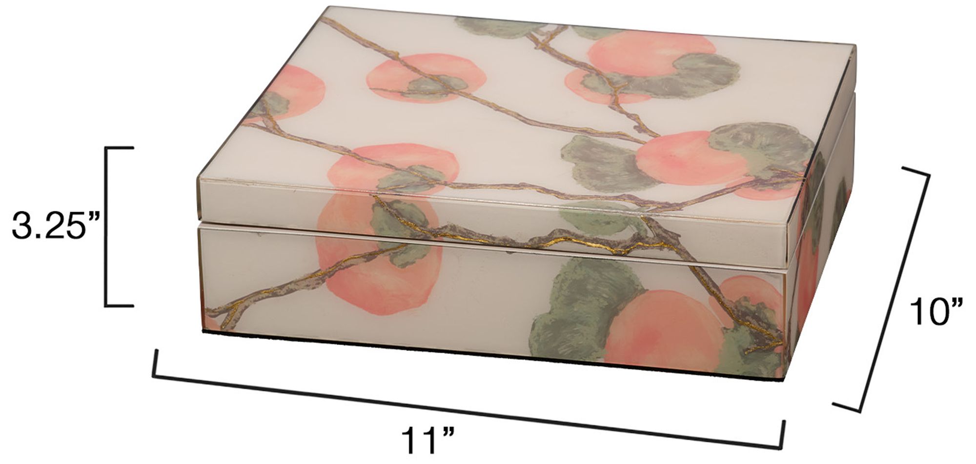 Image 2 Jamie Young Persimmon Decorative Lacquered Box 3.25" more views