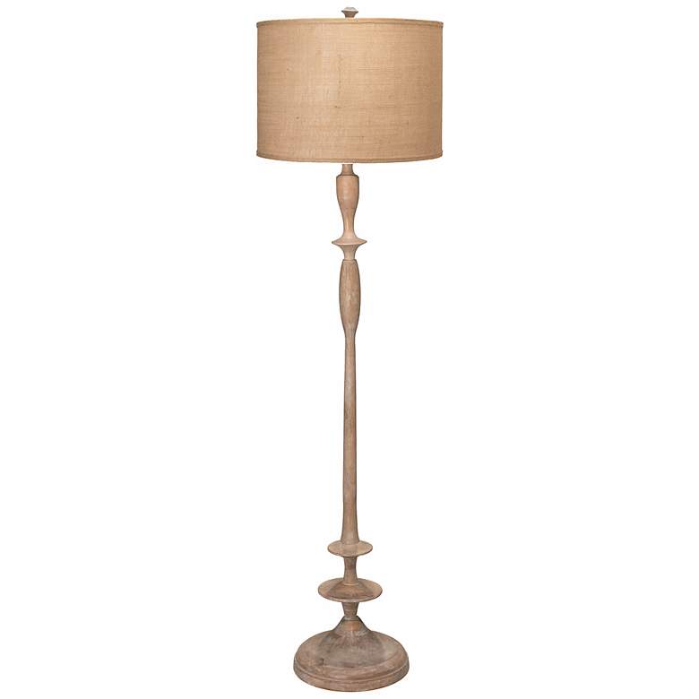 Image 1 Jamie Young Petit Paro 64 1/2 inch White Washed Wood Base Floor Lamp