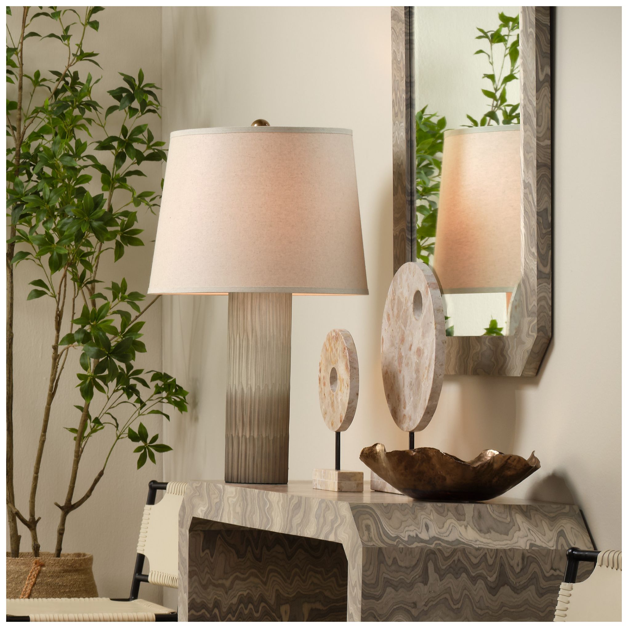 Image 3 Jamie Young Phoenix Glass Table Lamp 31.5" in Bronze more views