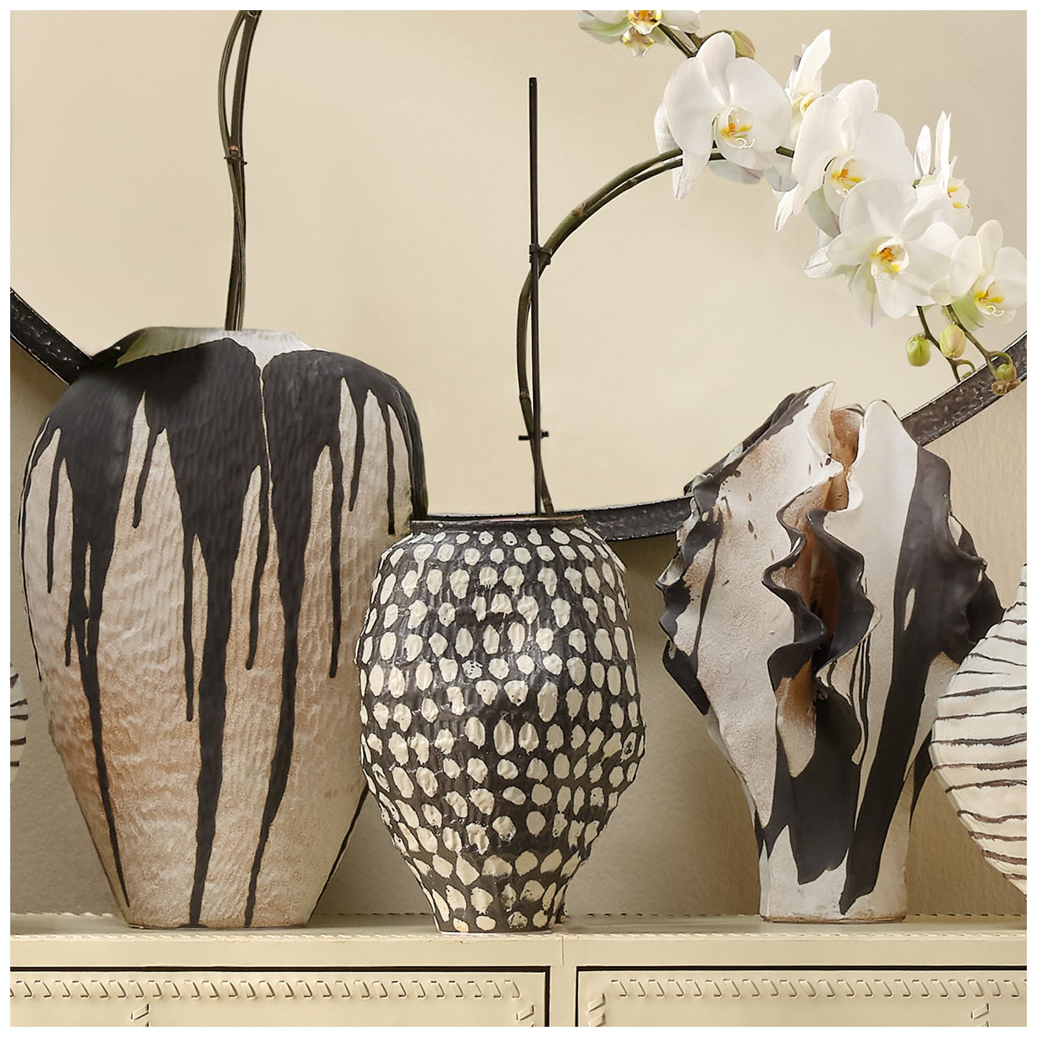 Image 3 Jamie Young Pinpoint Ceramic Vase 11.5" in Black more views