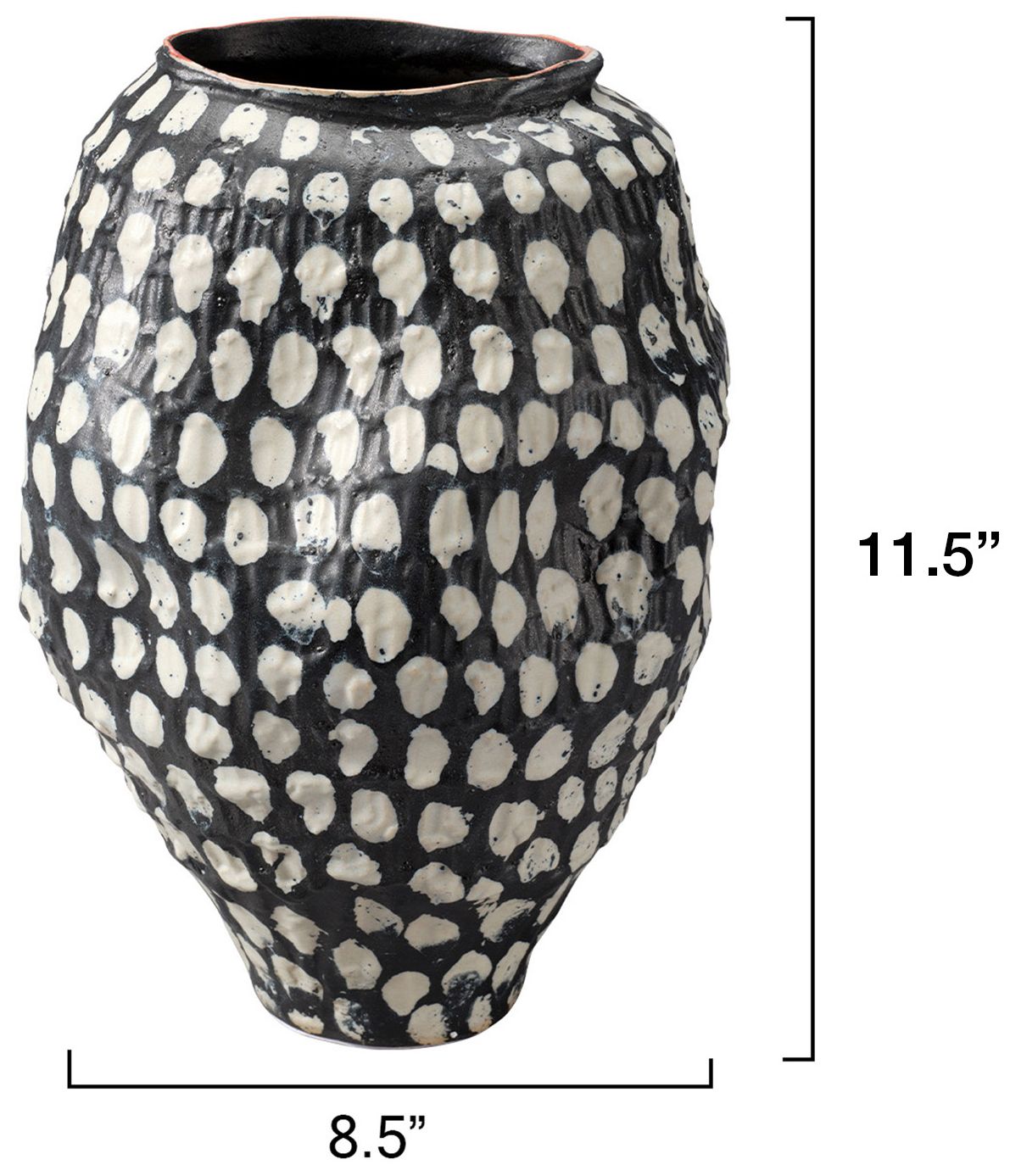 Image 5 Jamie Young Pinpoint Ceramic Vase 11.5" in Black more views