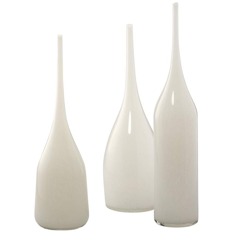 Image 1 Jamie Young Pixie White Glass Decorative Vases Set of 3