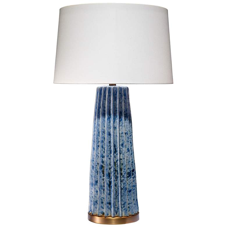 Image 1 Jamie Young Pleated 32 1/4" High Modern Blue Ceramic Table Lamp