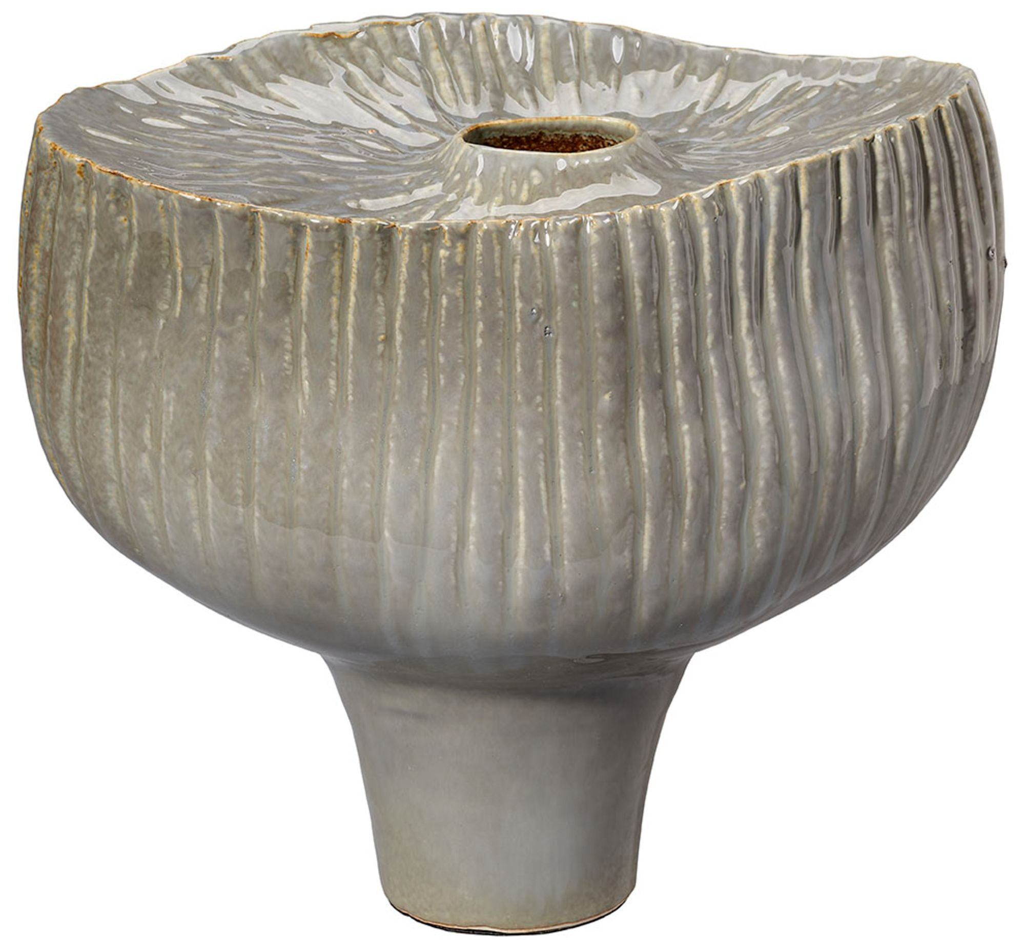 Image 2 Jamie Young Plunge Ceramic 9.5" High Decorative Vessel in Grey