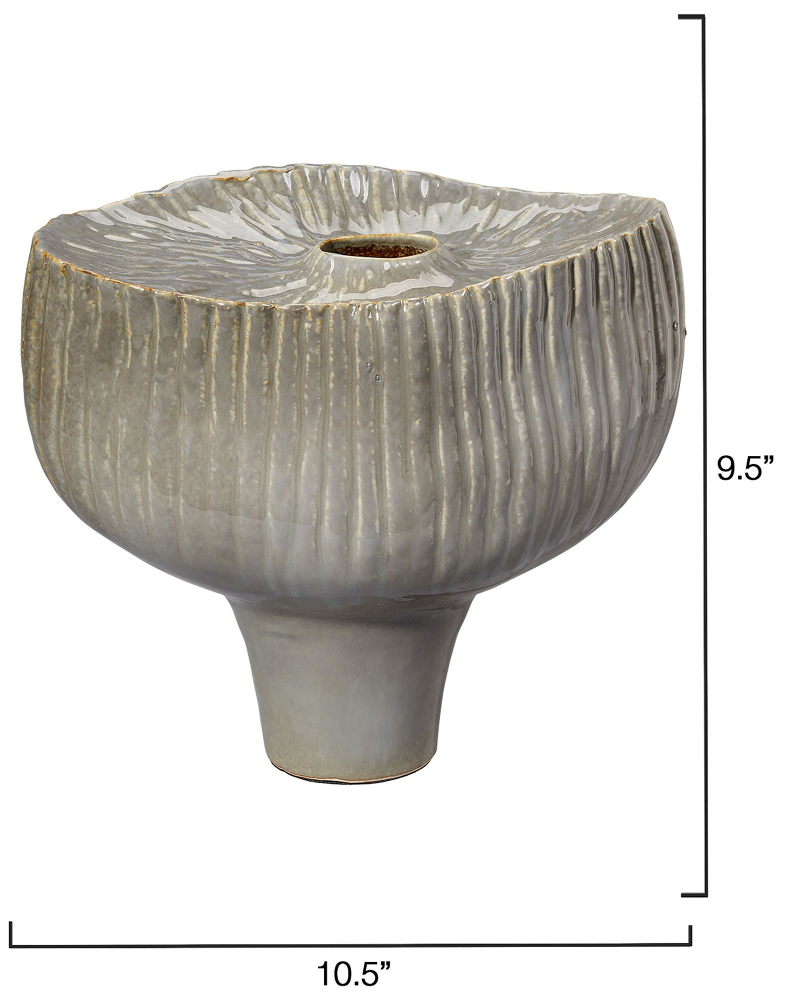 Image 3 Jamie Young Plunge Ceramic 9.5" High Decorative Vessel in Grey more views