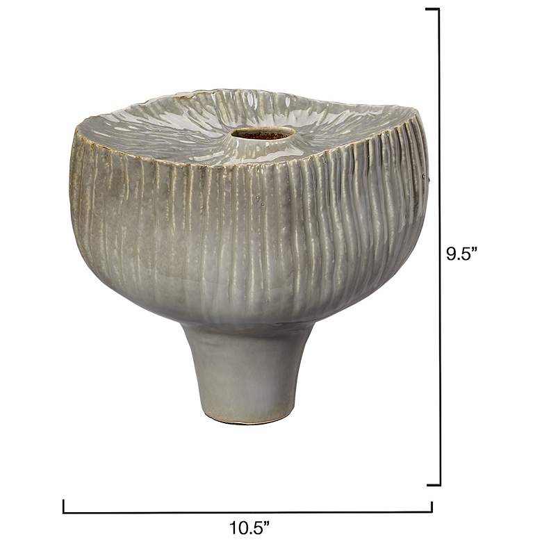 Image 3 Jamie Young Plunge Ceramic 9.5" High Decorative Vessel in Grey more views