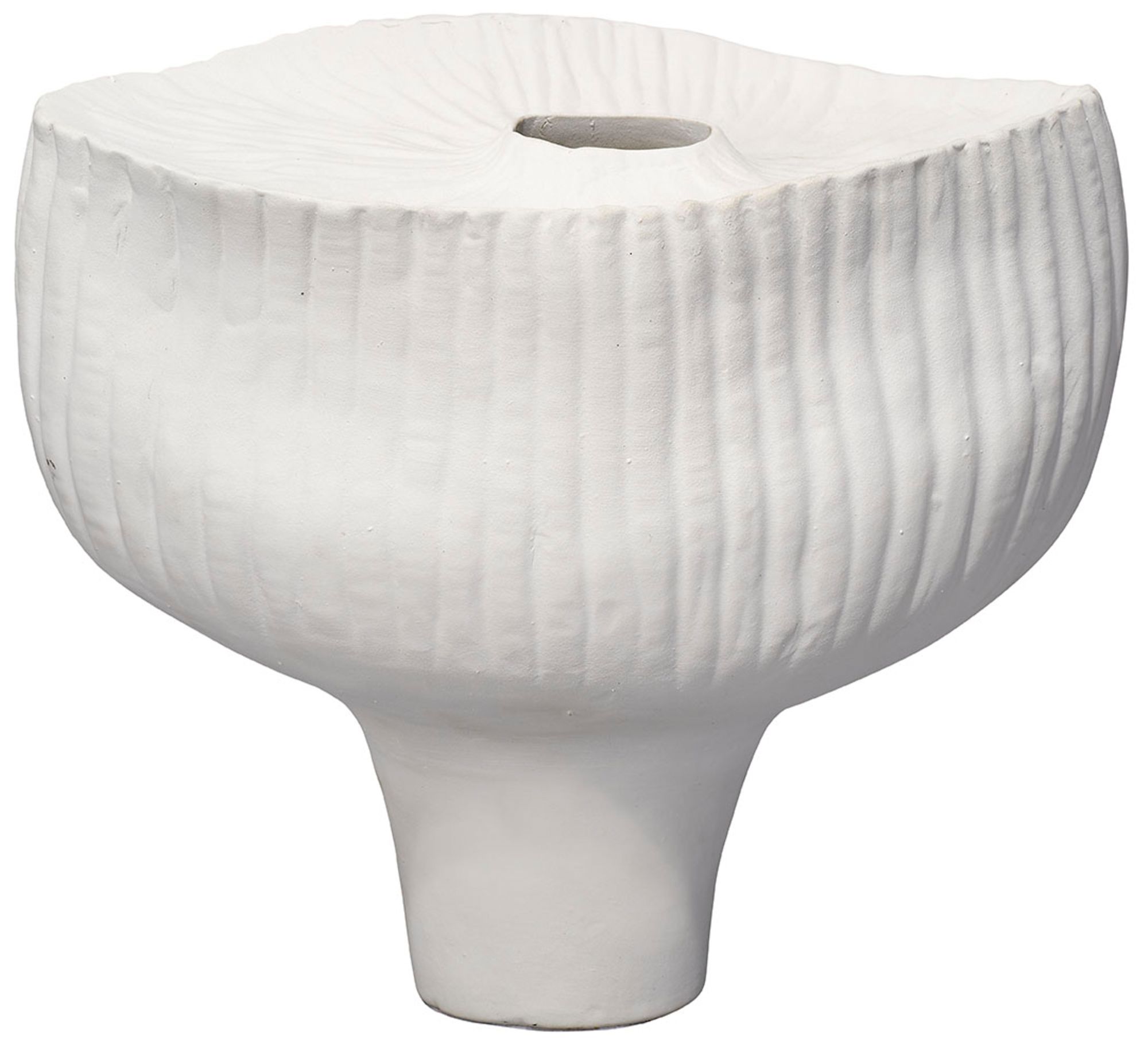 Image 2 Jamie Young Plunge Ceramic 9.5" High Decorative Vessel in Matte White
