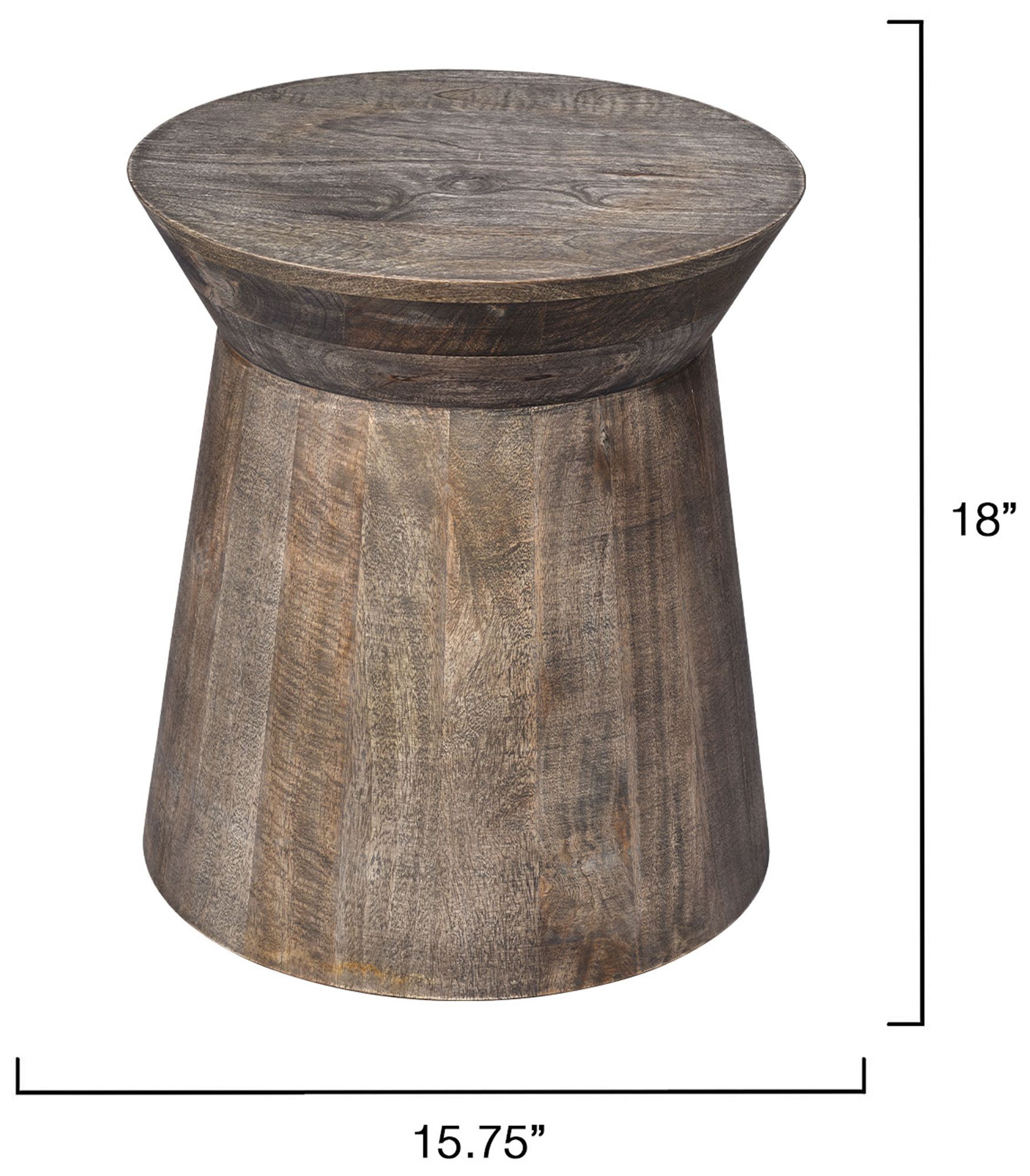 Image 3 Jamie Young Porcini Wood Side Table 18" in Grey Wash more views