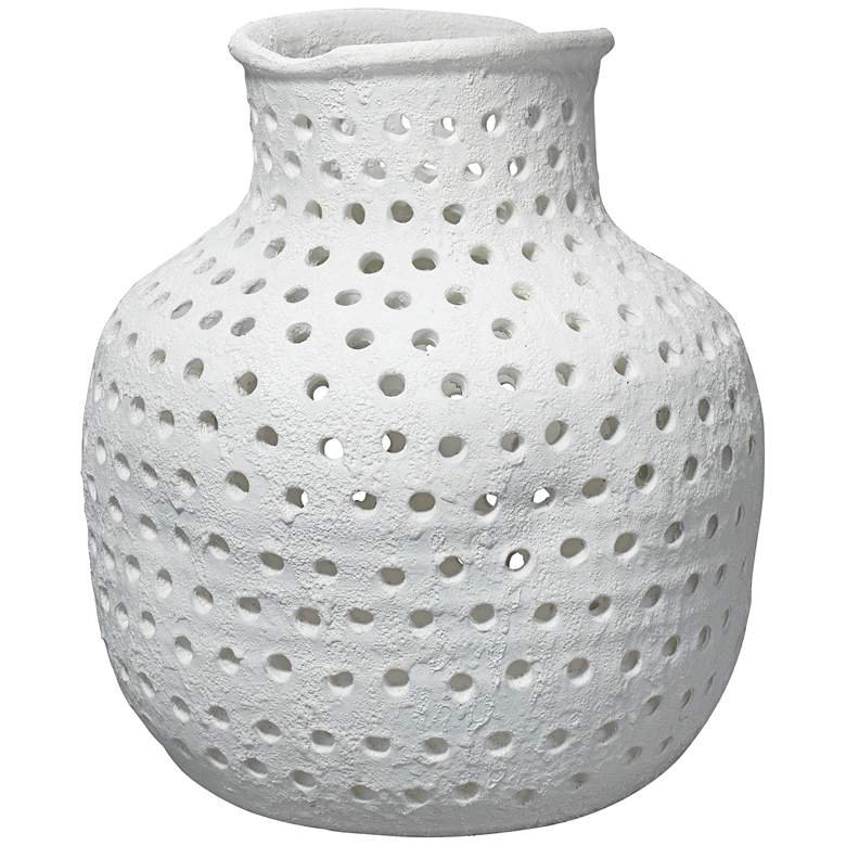 Image 1 Jamie Young Porous Matte White 19 inch High Ceramic Vase