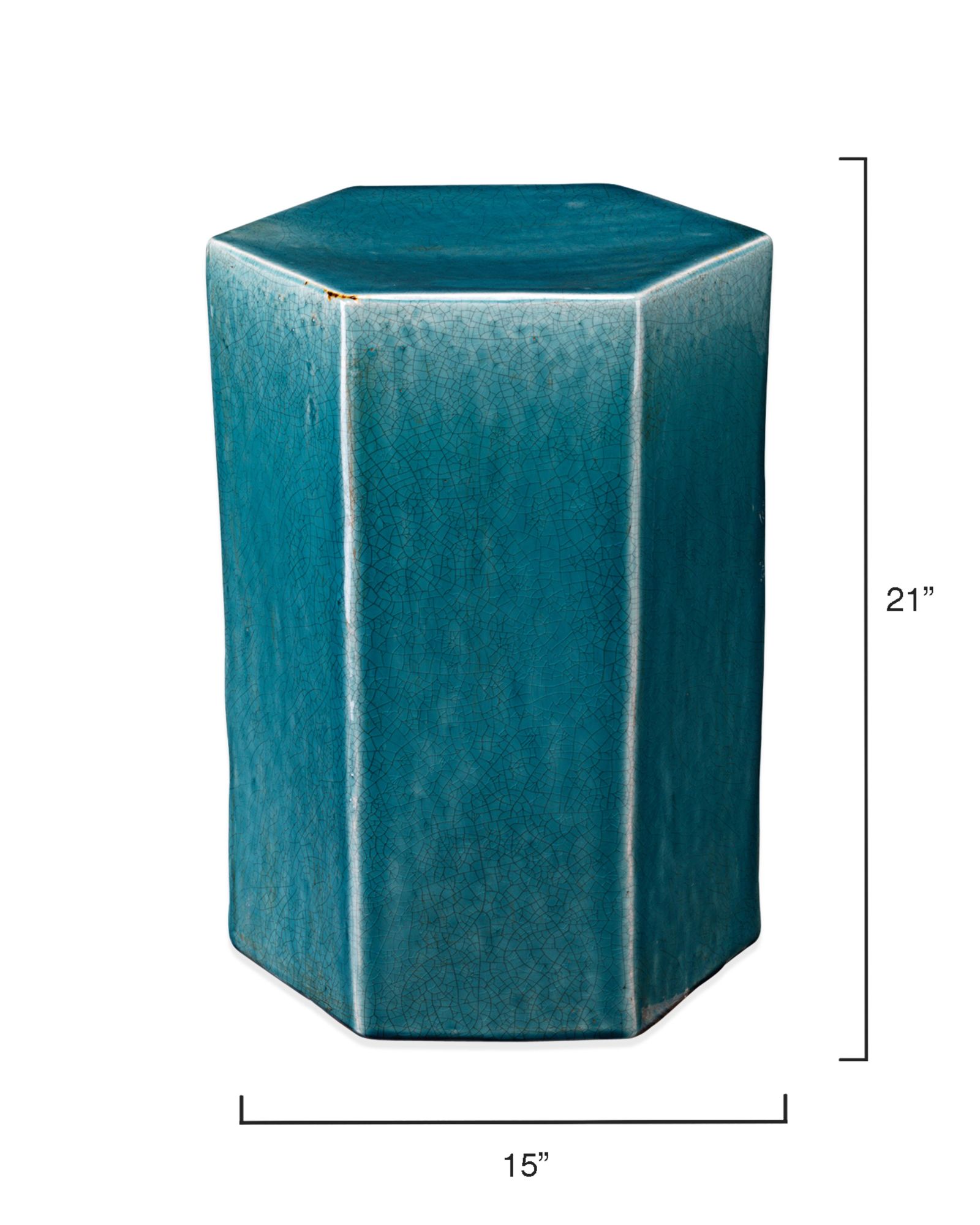 Jamie Young Porto 15" Wide Azure Blue Ceramic Side Table