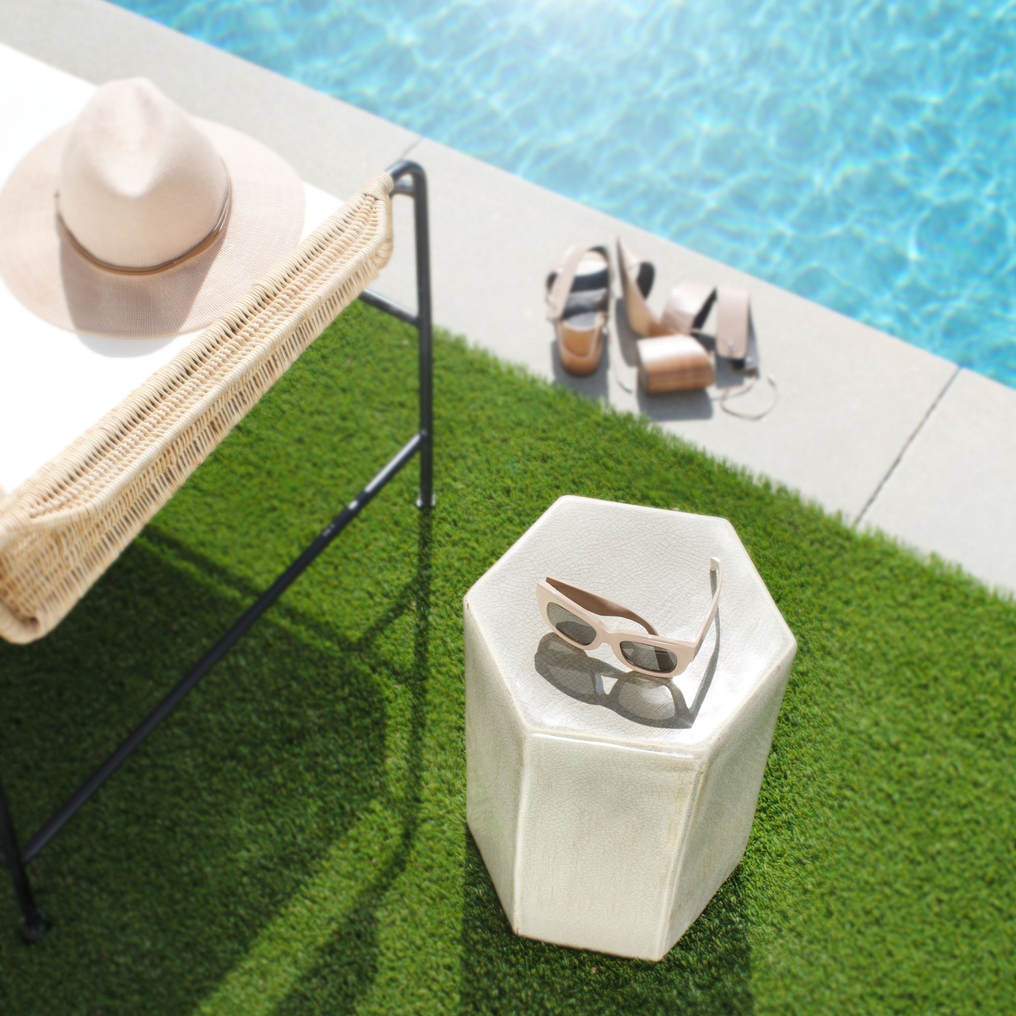 Image 5 Jamie Young Porto 15" Wide Pistachio Gray Ceramic Side Table more views