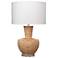 Jamie Young Portobello Rattan Table Lamp with Linen Shade