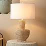 1_Jamie Young Portobello Rattan Table Lamp with Linen Shade