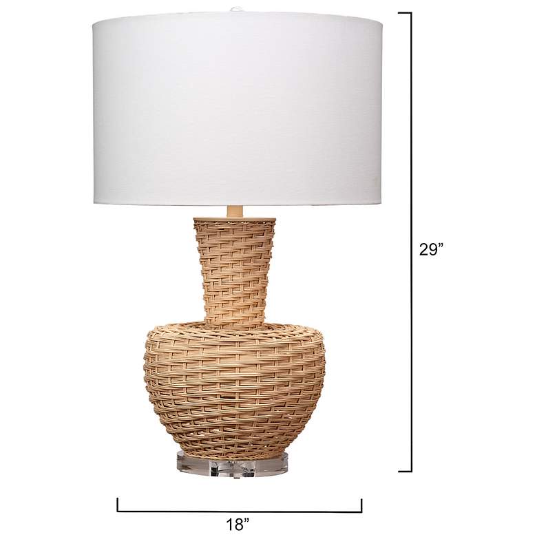 Image 3 Jamie Young Portobello Rattan Table Lamp with Linen Shade more views