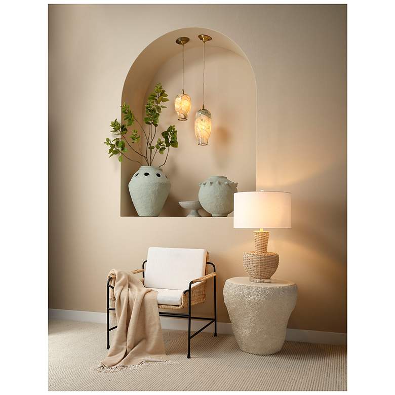 Image 5 Jamie Young Portobello Rattan Table Lamp with Linen Shade more views
