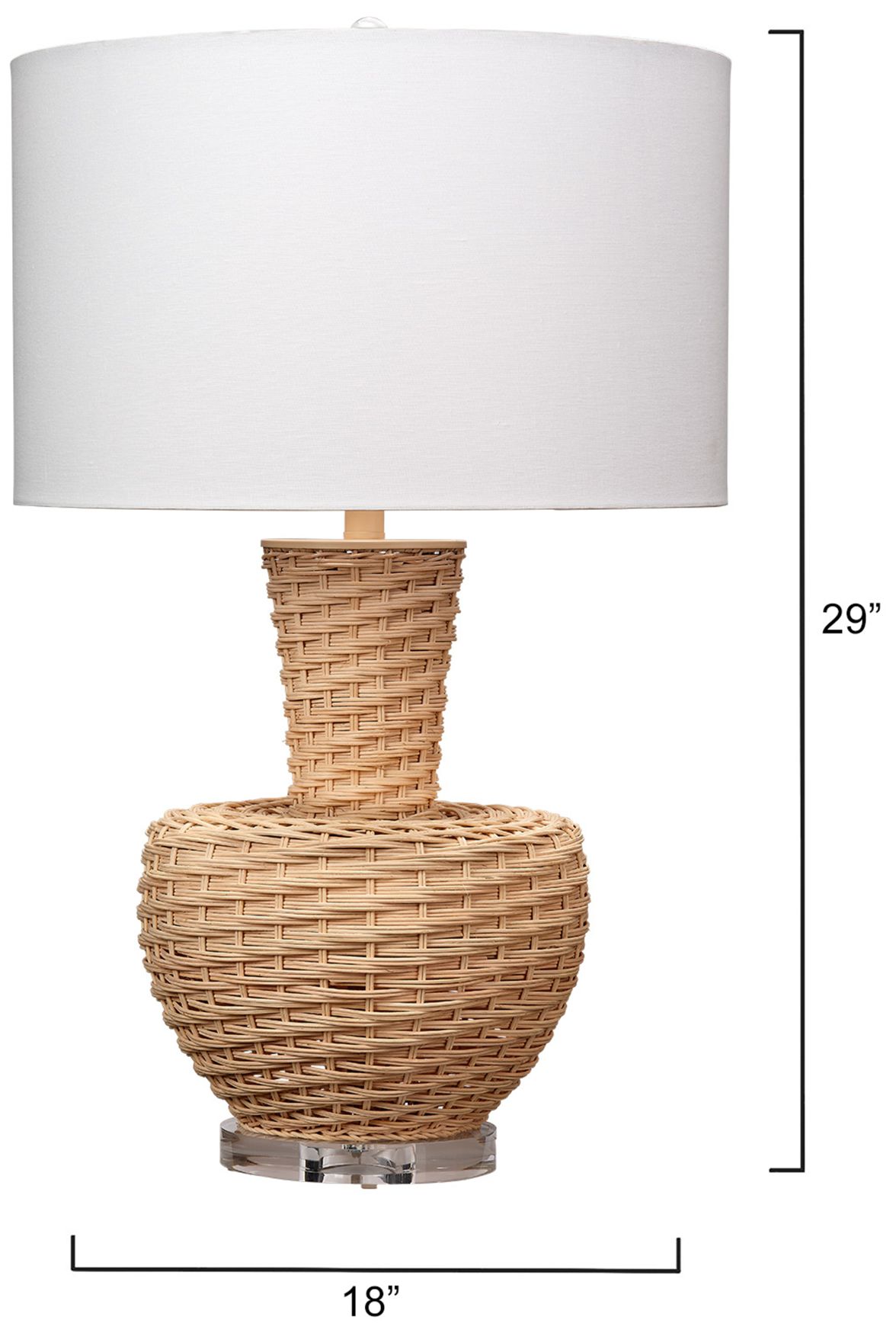 Image 6 Jamie Young Portobello Rattan Table Lamp with Linen Shade more views