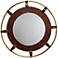 Jamie Young Portsmouth Tobacco Leather 36" Round Wall Mirror