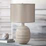 Jamie Young Prairie Beige Vertical Striated Ceramic Table Lamp