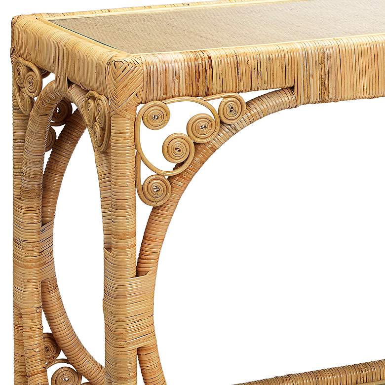 Image 3 Jamie Young Primrose 48" Wide Natural Rattan Console Table more views
