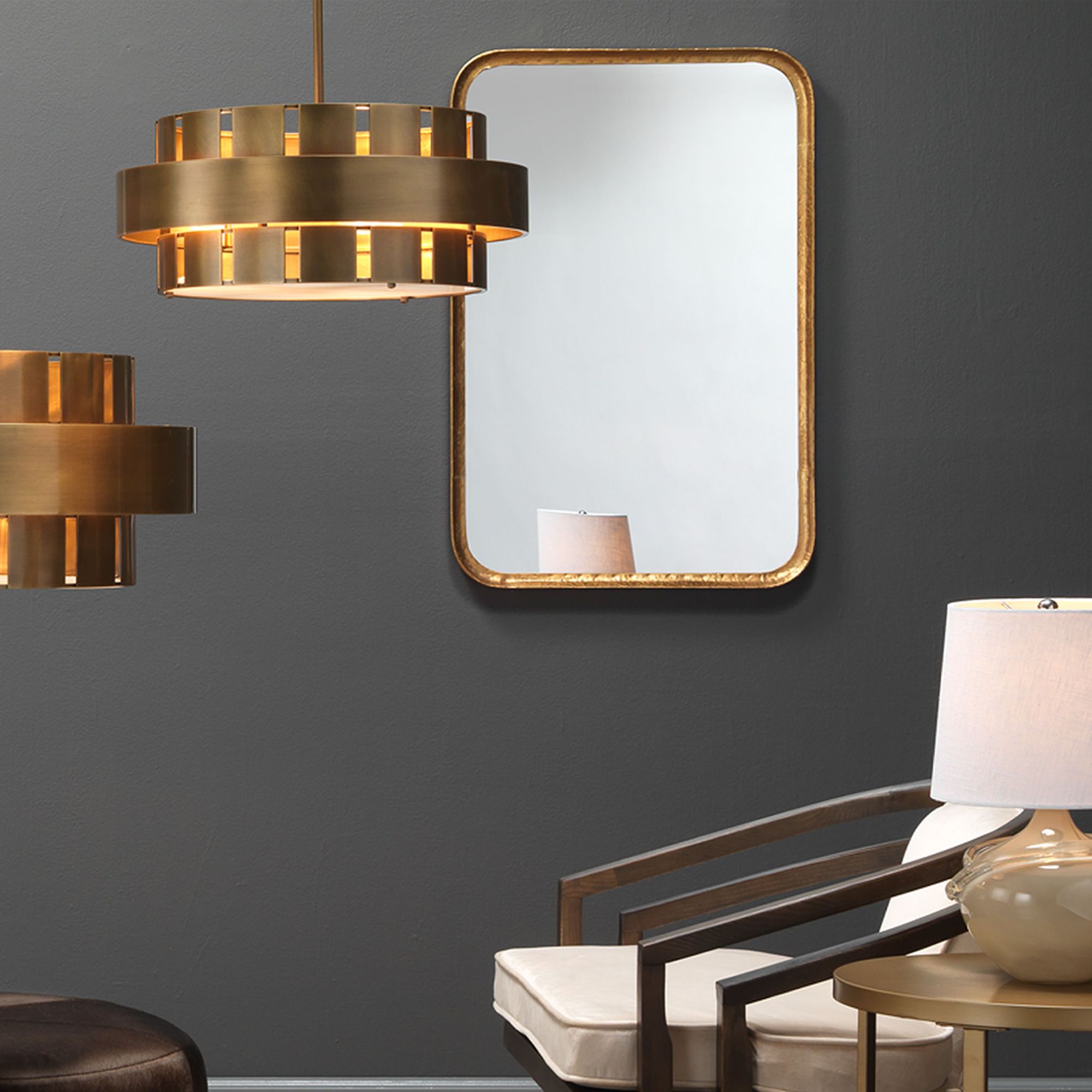 Image 6 Jamie Young Principle Gold Leaf 24" x 36" Vanity Mirror more views