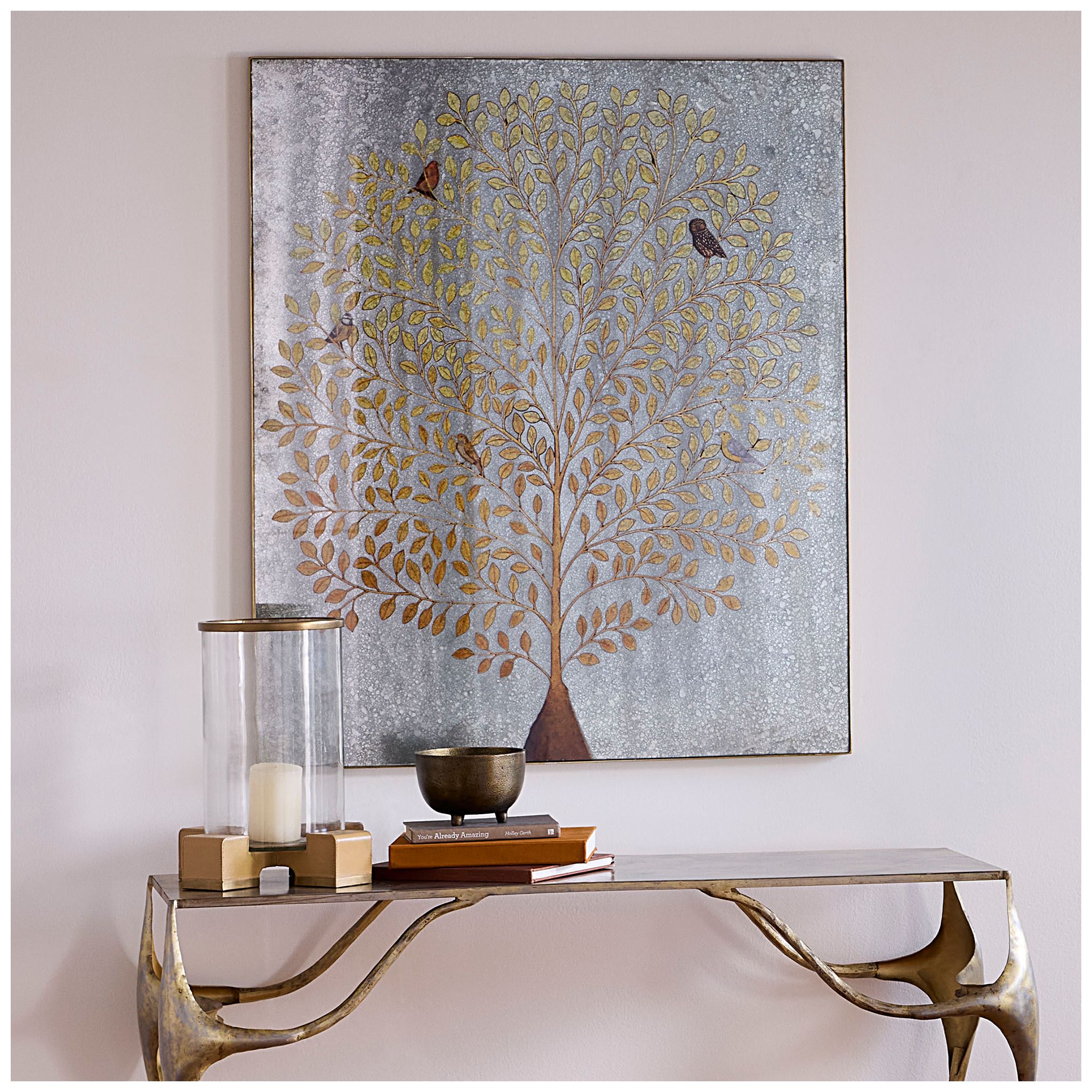 Image 4 Jamie Young Provenance Glass Rectangle Wall Art 42" in Gray more views