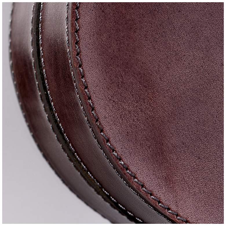 Image 4 Jamie Young Quadrant Leather 33.5" x 33.5" Round Wall Mirror more views