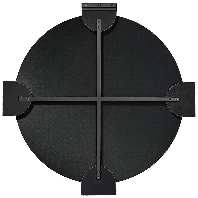 Image 5 Jamie Young Quadrant Leather 33.5" x 33.5" Round Wall Mirror more views
