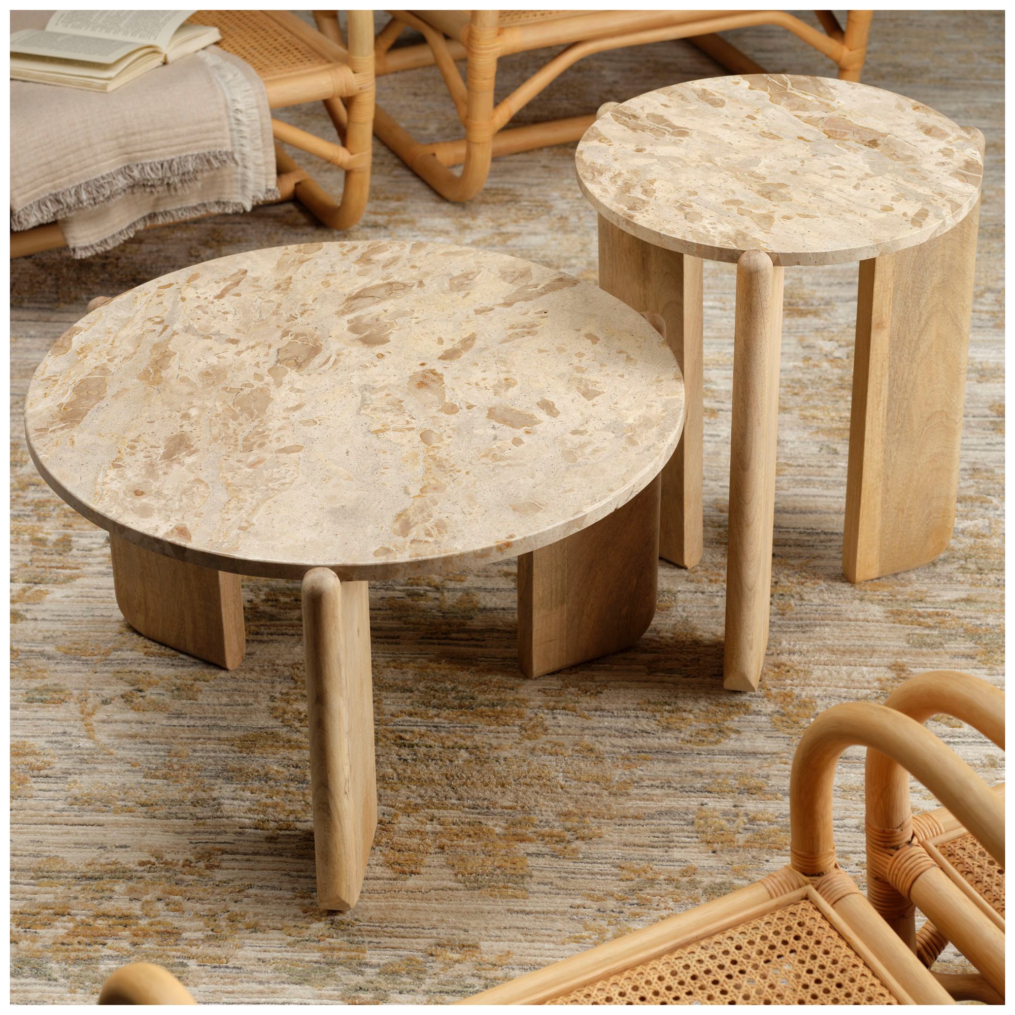 Image 2 Jamie Young Quarry Wood and Tendua Stone Coffee Table more views