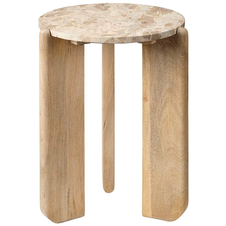 Image 1 Jamie Young Quarry Wood and Tendua Stone Size Table