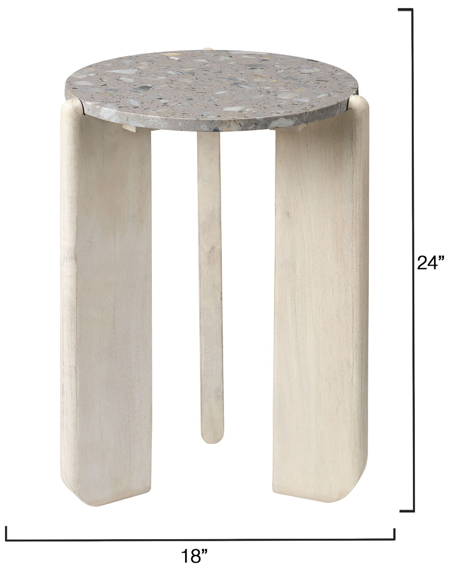 Image 2 Jamie  Young Quarry Wood and Terrazzo Stone Side Table more views