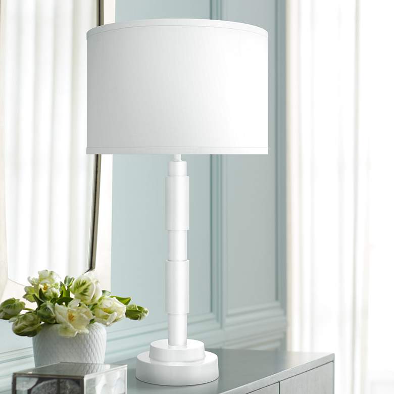 Image 1 Jamie Young Quinn White Metal Column Table Lamp