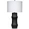 Jamie Young Rail Polyresin Table Lamp with Linen Shade, Black