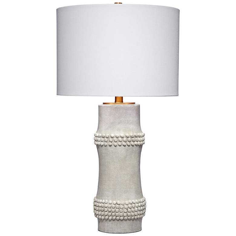 Image 1 Jamie Young Rail Polyresin Table Lamp with Linen Shade, White