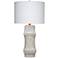 Jamie Young Rail Polyresin Table Lamp with Linen Shade, White